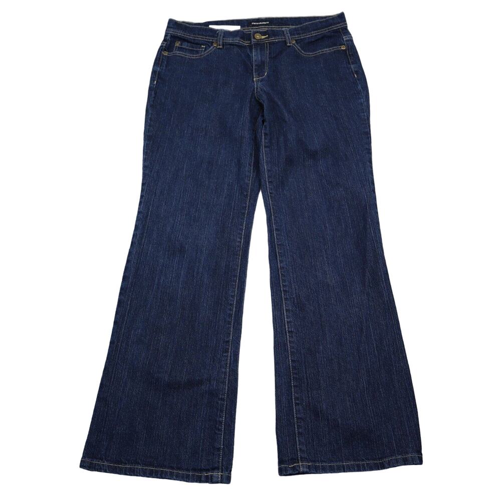 Axcess Pants Womens 12 Blue Bootcut Stretch Denim Mid Rise Button Zip Jeans